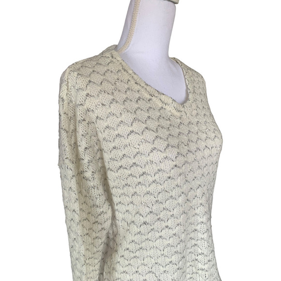 Kut From The Kloth Sweater Top Women's Size Small Long Sleeve Off White Gray - Picture 2 of 9